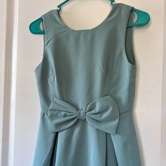 Max and Riley turquoise 50s style dress with bow and pleats size S - Picture 2 of 5